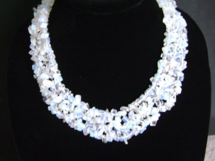 18" Woven Necklace Made From OPAL Chips $56 